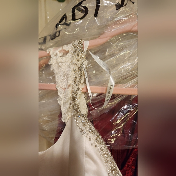 NWT Sz 18 Sherri Hill 53270 Ivory Short Mikado Cocktail Homecoming Dress - Picture 11 of 12